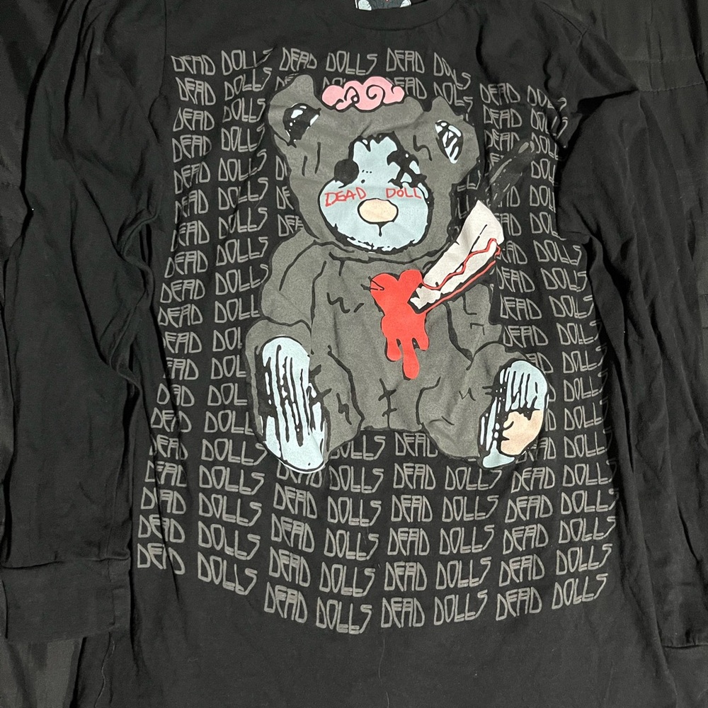 Black Long Sleeve Top with Graphic Design